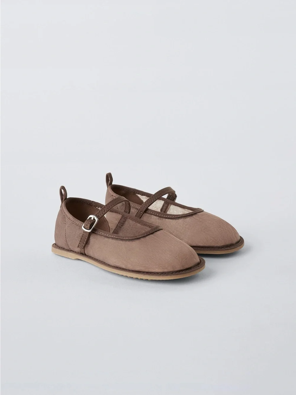 ZARA Mary Jane Organza Ballet Flats Shoes